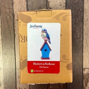 Jim Shore Blue Bird on Birdhouse Figurine
